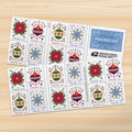 Holiday Joy USPS Postage Stamp Book of 20 Christmas Celebration & Wedding Anniversary Designs