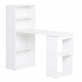 Compact Computer Desk with Bookcase Hutch - Space-Saving Home Office Workstation