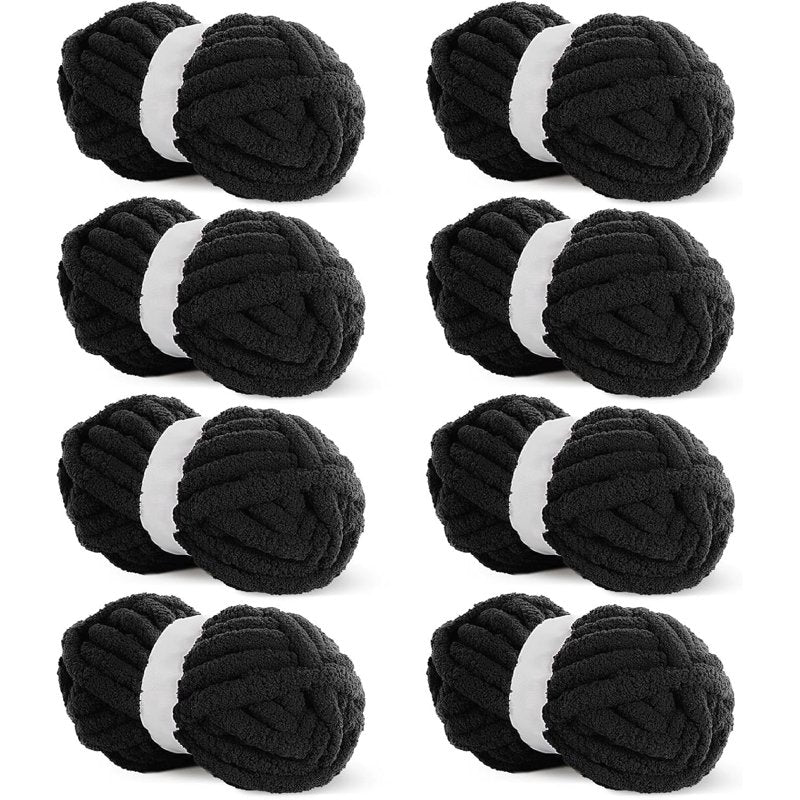 Super Bulky Chenille Yarn for Knitting & Crocheting - 8 Jumbo Packs
