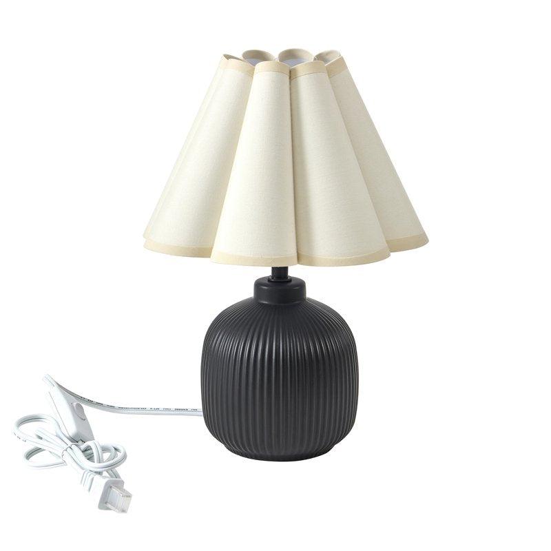 Home Decor Collection 12.5-Inch Ceramic Table Lamp with Fabric Shade