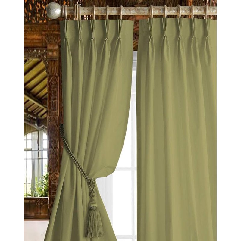 Blackout Pinch Pleat Curtains with Thermal Insulation, Room Darkening Drapes for Bedroom and Living Room