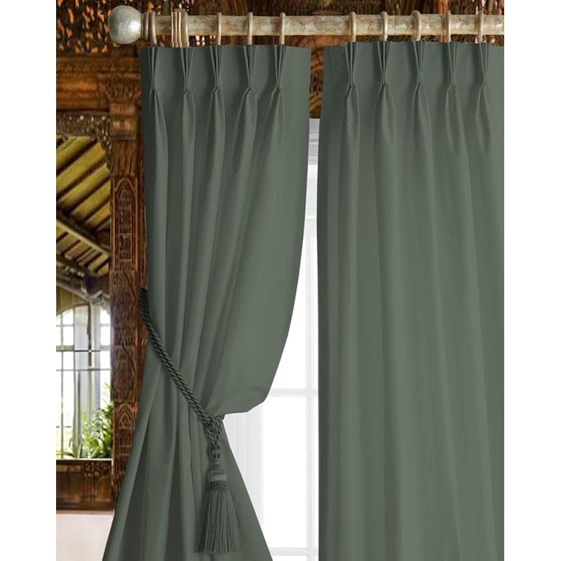 Blackout Pinch Pleat Curtains with Thermal Insulation and Room Darkening Option