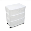 Homz 3-Drawer Storage Cart with Casters - Clear Plastic Home & Office Organizer