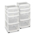 4-Drawer Clear Plastic Storage Tower with Wheels - Home Organization
