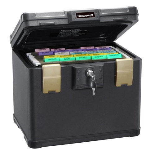 Honeywell Waterproof Fire Safe Box 0.6 Cu Ft Key Lock 30-Minute UL Fire Protection