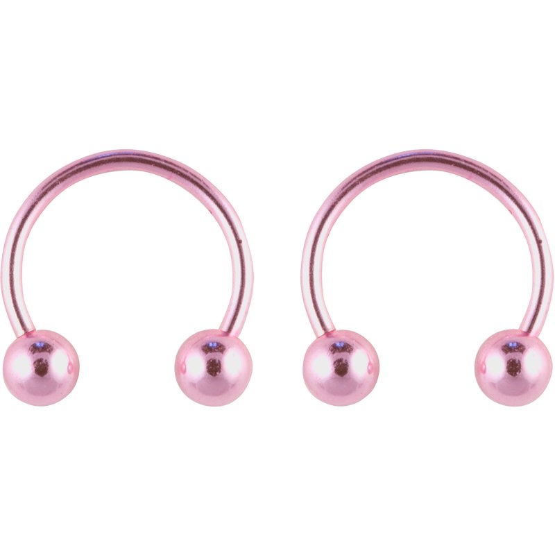 Pink Horseshoe Earrings Set - Surgical Steel Hypoallergenic Women’s Jewelry