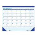 17x22 Desk Pad Calendar 2022 Blue & White Full Year Planning