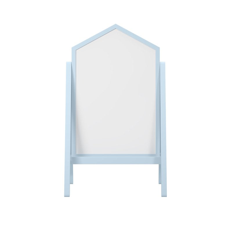 Kids Classroom Easel with Chalkboard & Dry Erase Surface - Blue Double Sided Art Station