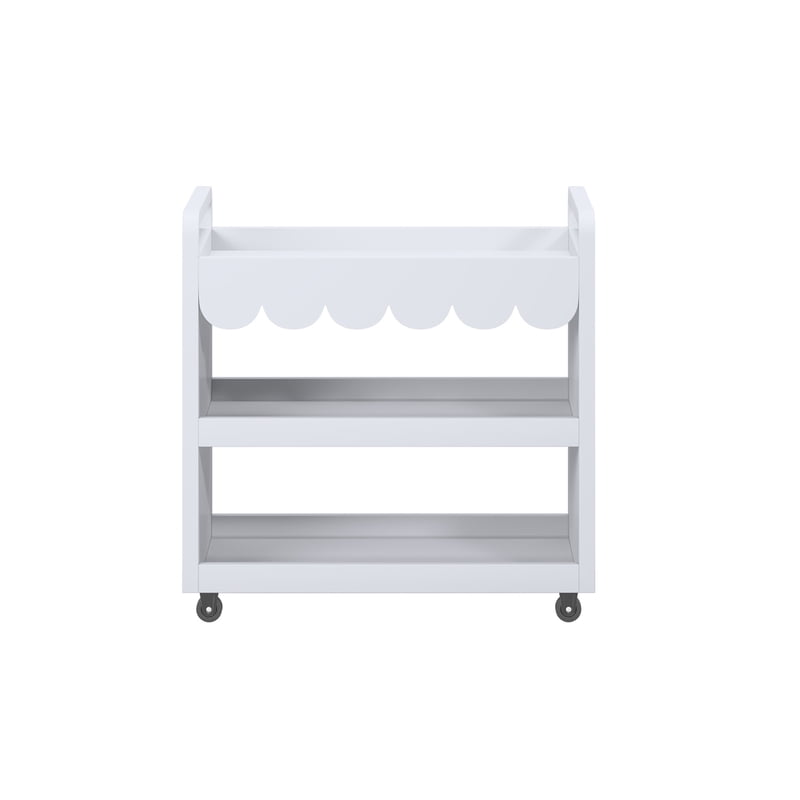 Kids Art & Storage Cart with Chalkboard - White, Multi-Use Kids Room Furniture