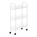 Slimline 3-Shelf Utility Cart for Laundry and Storage, Mobile Steel Organizer