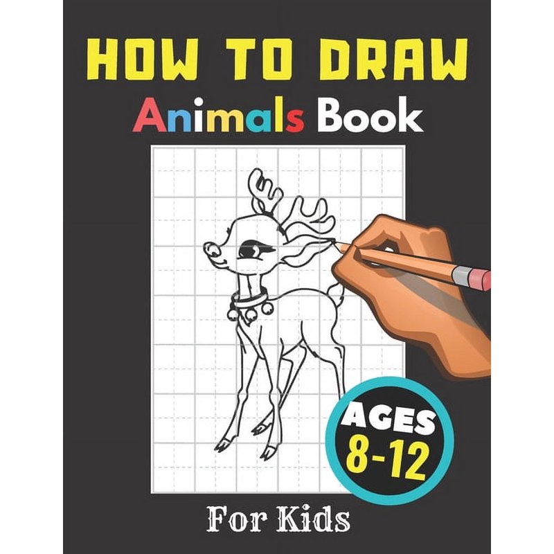 Kids Drawing Book - Animals Coloring & Learning Activity Workbook for Ages 8-12