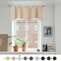 Solid Color Polyester Window Valance Curtains with Rod Pocket - Various Colors