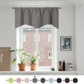 Solid Color Polyester Valance Curtains with Rod Pocket - Light Gray
