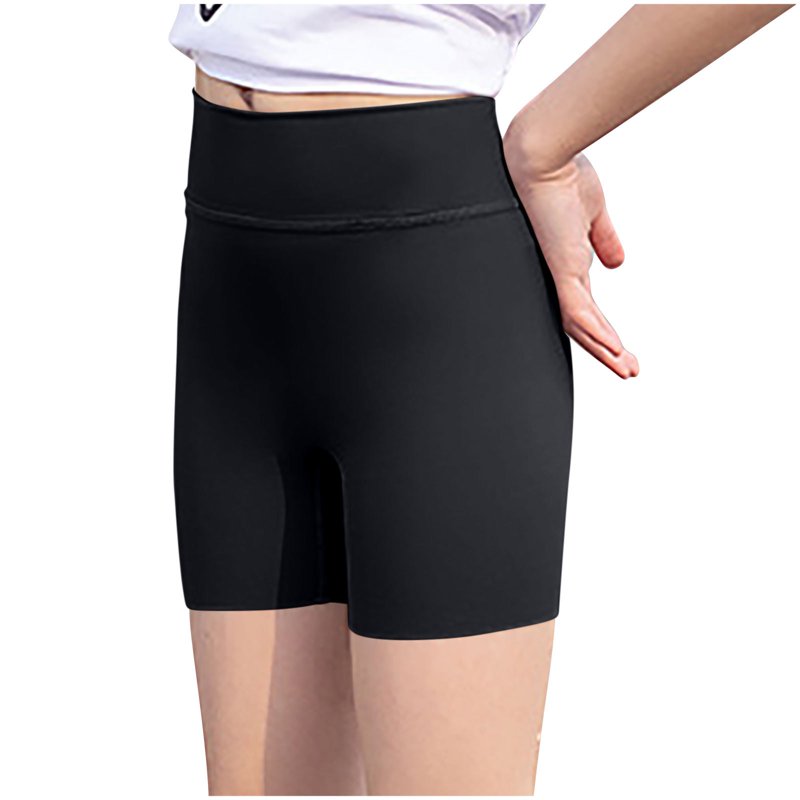 Kids Athletic Shorts High Waisted Volleyball Yoga Dance Gym Shorts - Black, 4 Years