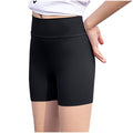 Kids Athletic Shorts High Waisted Volleyball Yoga Dance Gym Shorts - Black, 4 Years