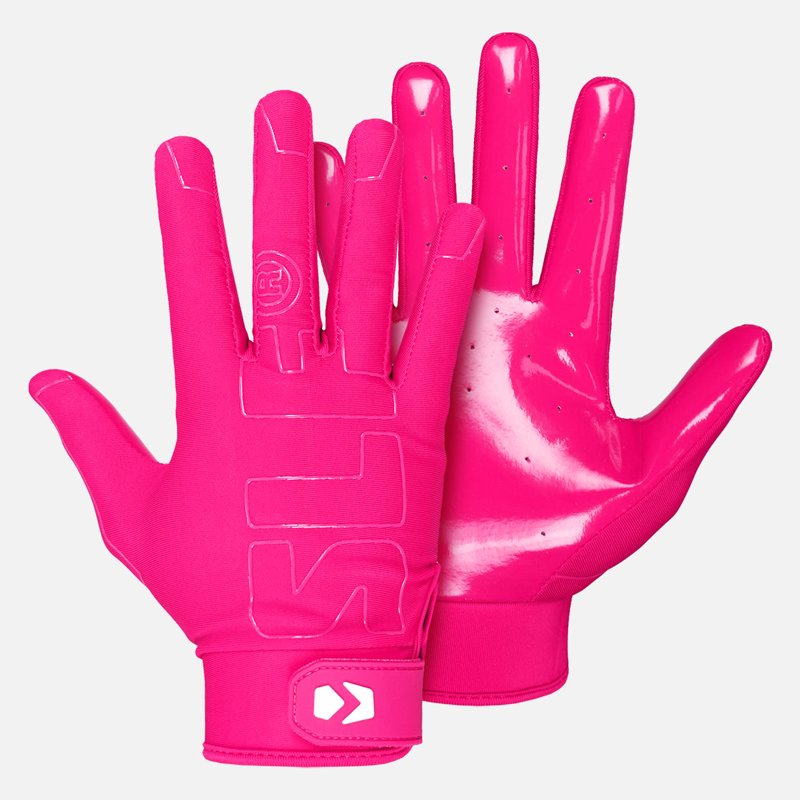 Pink Sticky Football Receiver Gloves - Athletic Grip & Performance