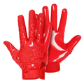Sticky Football Receiver Gloves for Enhanced Grip - Red, Medium & 2XL