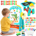 Kids Double Sided Chalkboard and Whiteboard Easel - Dinosaur Learning & Art Gift for Ages 2-6