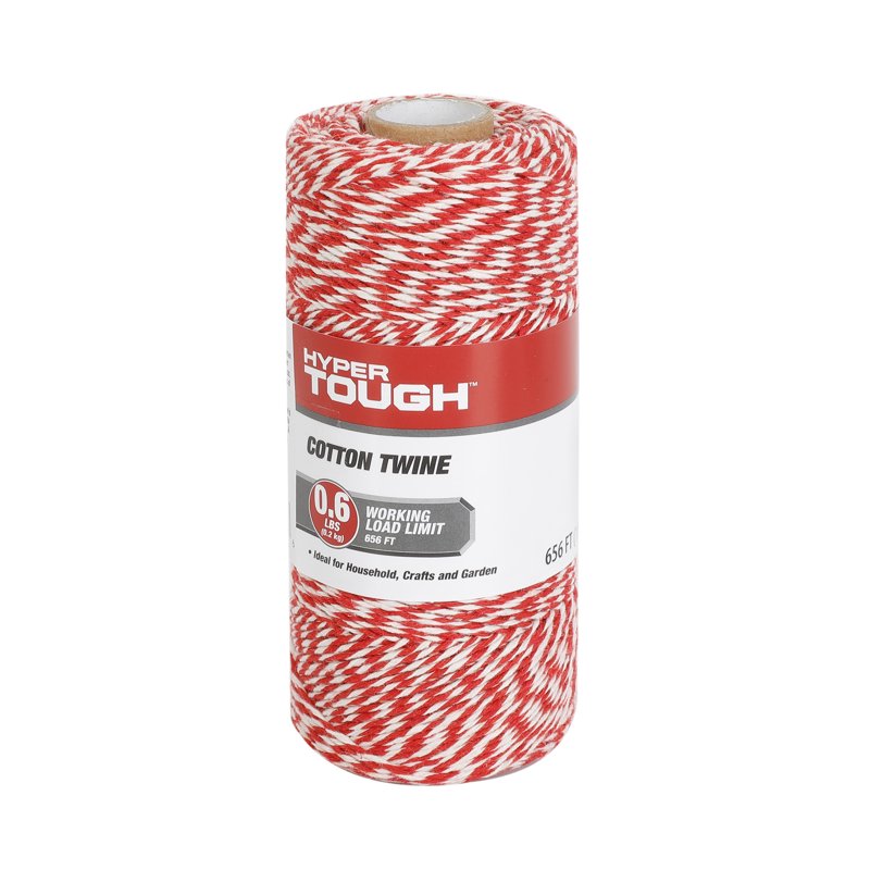 Cotton Twine with Candystripe Pattern - 656 Feet for Crafts & Packaging