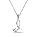 Personalized Letter Initial Pendant Necklace Sterling Silver 18-inch Chain