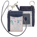 Elegant Faux Leather ID Card Holder with Detachable Lanyard for Women