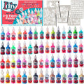 60 Color Fabric Paint Set with Glitter Neon Metallic Glow Non-Toxic Water-Based