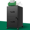 Vertical Locking File Cabinet with 2 Drawers - Metal Office Storage