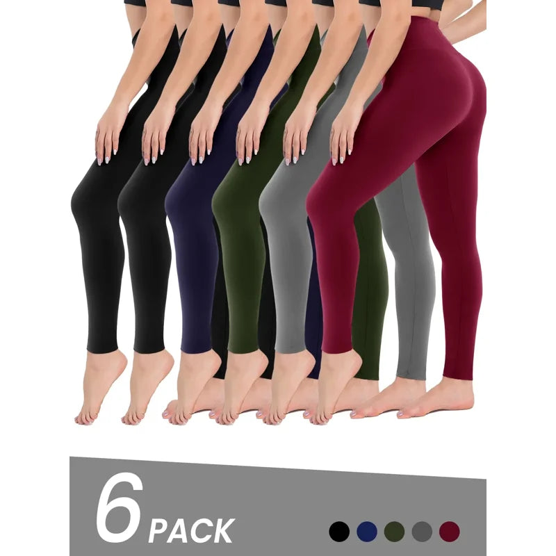 High Waisted Leggings for Women 6-Pack Tummy Control Yoga & Workout Pants