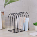 Large Desktop Document Holder with 7 Slots - Black Metal Wire Organizer Rack