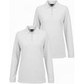 Girls Long Sleeve Polo Shirts 2-Pack - Breathable, Durable & Easy Care