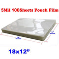 12x18 Inch PVC Laminating Pouch Film - Clear Thermal Sheets 100 Pack