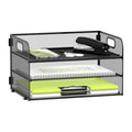 3 Tier Mesh Desktop Paper Organizer with Handles - Office & School Storage