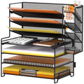 7-Tier Mesh Desk Organizer with Pen Holder for Office Supplies