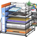 5-Tier Desk Organizer with Pen and Magazine Holders for Office & Home