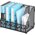 Desktop Organizer with 5 Vertical Compartments for Office & Home Storage