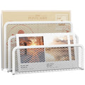 Mesh Metal Mail Organizer with 3 Slots - Desktop File Holder for Office & Home