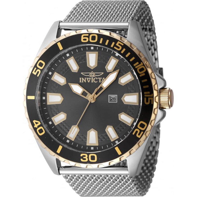 Invicta Men's Pro Diver Quartz Watch 46mm Charcoal Dial Stainless Steel