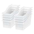 15-Inch Plastic Book Storage Bins Set of 8 - Clear Multi-Color Connectors