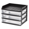 Medium 3-Drawer Desktop Organizer with Open Tray Top - Space-Saving Storage Solution