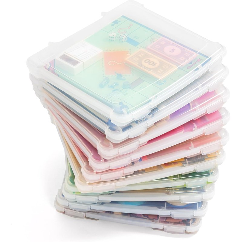 Plastic Portable Document Storage Case Set - Clear, Snap Lock, 8.5x11 Inches, Multiple Pack Sizes