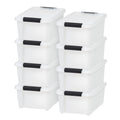 Stackable Plastic Storage Bins with Lids and Buckles, 8-Pack