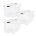 Stackable Plastic Storage Bins with Lids and Buckles - Multiple Sizes