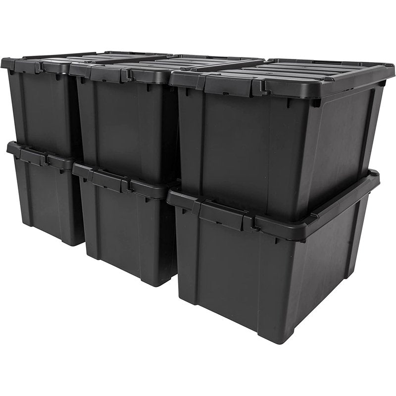 Heavy Duty Plastic Storage Bins with Lids - Secure Latching Totes for Garage, Kitchen, and Home Organization