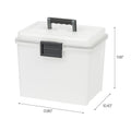 Portable Letter Size Plastic File Box with Secure Lid and Organization Dividers