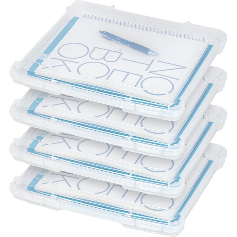 Clear Craft & Board Game Storage Box Set with Snap-Latch - 4 Pack