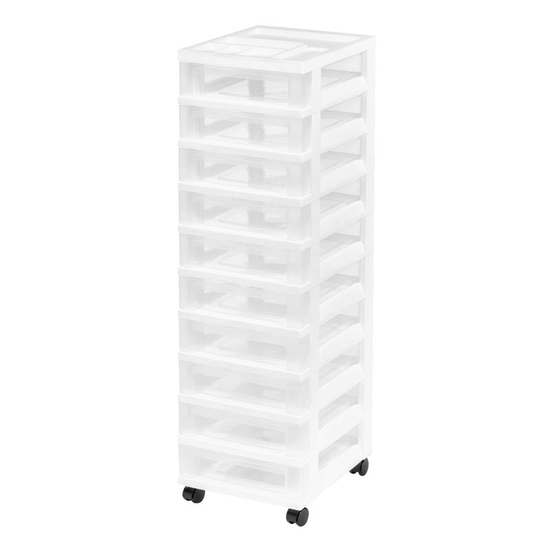 Rolling Plastic Storage Cart with Drawers for Classroom and Home Organization
