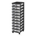 Multi-Purpose Plastic Storage Cart with Rolling Casters for Home & Office