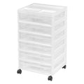 6-Tier Scrapbook Storage Cart with Organizer Top for 12x12 Paper, Art Supplies