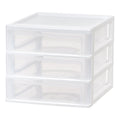 Medium 3-Drawer Desk Organizer - Plastic Storage Container for Office & Craft Supplies