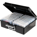 Clear Photo Storage Box with 16 Removable 4x6 Picture Holders, Stackable Organizer